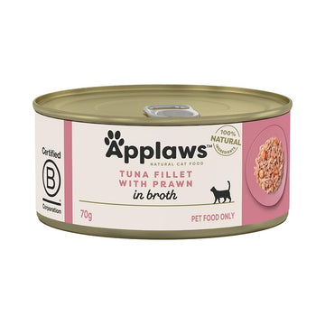 Applaws Tuna Fillet With Prawn Broth Cat Tin